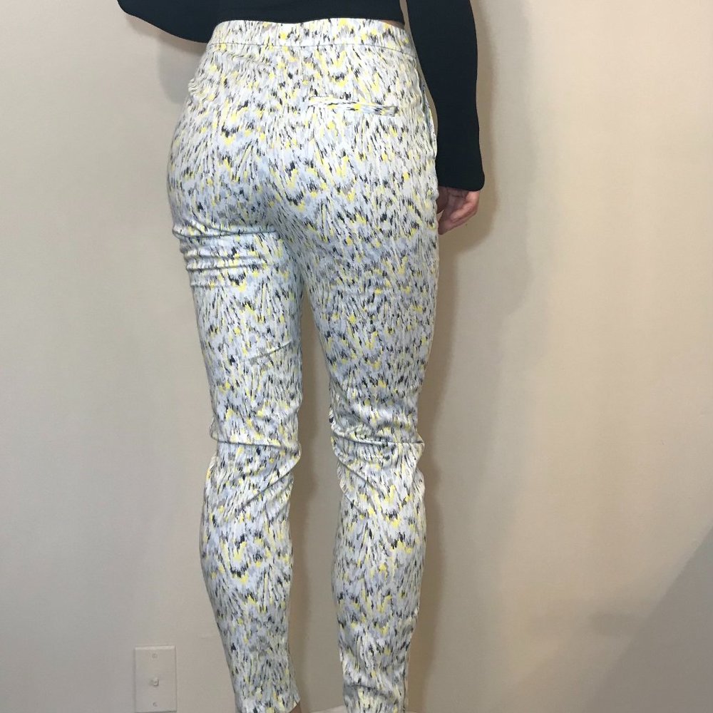 Zara Basic Blue & Yellow Multicolor Form Fit Pants - Picture 3 of 9